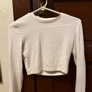 zara long sleeve cropped shirt